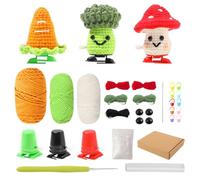 Kit de ganchillo para principiantes: kit de ganchillo de verduras de hecho a mano | Aprende a hacer ganchillo | Herramientas y ganchos para niños fáciles para niños