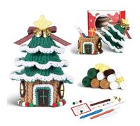 Kit de Ganchillo para Principiantes, Kit de Ganchillos Crochet, Kit de Ganchillo para árbol de Navidad, Mini Caja de Almacenamiento, Kit de Ganchillo con Video Instructivo para DIY y Tejido a Mano