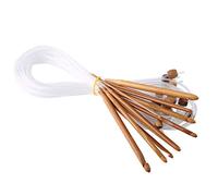 Kit de Ganchillo Tunecino, 12 Tamaños, Agujas Circulares con Cable Plástico Intercambiable