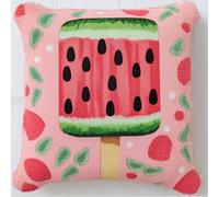 Kit de gancho de bloqueo, funda de almohada para sofá, cojín de ganchillo, juego de manta de aguja cruzada, con lienzo preimpreso, kit de hilo de ganchillo, tela de costura, 43 x 43 cm, paleta de