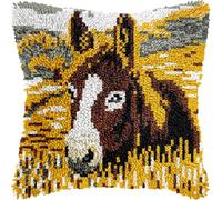 Kit de gancho de cierre de burro en hierba, para alfombra, ganchillo, cojín, kit de fabricación de cojines, lienzo preimpreso, bricolaje, hecho a mano, alfombra, almohada, gancho, kits para decoración