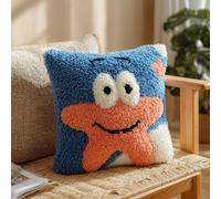 Kit De Gancho De Para Adultos,Estrella De Mar 43X 43Cm Principiantes,Bricolaje,Almohada Preimpresa,Kit De Gancho Y Pestillo Para Alfombra,Funda De Cojín De Punto De Cruz Para Decoración Del Sofá