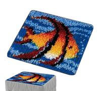 Kit de gancho de pestillo para adultos, kits de gancho de alfombra de hilo de 11.81 x 11.81 pulgadas, kits de gancho de alfombra de hilo, kit de fabricación, aguja, proyecto de manualidades multiusos