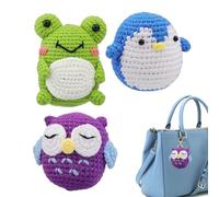 Kit de gancho para principiantes,Kit de gancho para principiantes para adultos | Juego de gancho de arte de rana animal hecho a mano,Kit de inicio para aprender a ganchillo Kit completo de cro