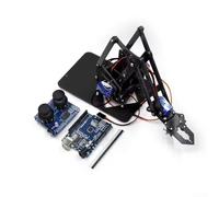 Kit de garra de brazo robótico acrílico para Arduino, juego de montaje electrónico de 4 DOF, herramienta de aprendizaje STEAM para adolescentes a partir de 14 años (negro Pro)
