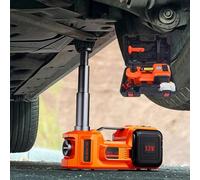 Kit de gato eléctrico para coche, gato hidráulico tonelada con modo de alimentación dual, función de iluminación e inflado, kit de reparación de garaje para cambio de neumáticos de emergencia