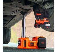 Kit de gato hidráulico eléctrico para coche, gato hidráulico de 5 toneladas con doble modo de potencia, luz LED y función de inflado para cambio de neumáticos de emergencia y reparaciones en el tall