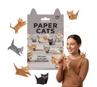 Kit De Gatos De Papel DIY, Set De Manualidades Origami Con Gatitos, Modelos 3D De Gato Perro Y Dinosaurio, Esculturas De Animales Para Adolescentes Y Adultos, Decoración Escritorio Estante (Cat)