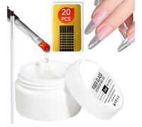 Kit de gel de extensión transparente - Gel de extensión de base de papel para extênsión de uñas | Reparación de uñas agrietadas | Unión adhesiva | Espesante protector fortalecedor de larga duración, 1