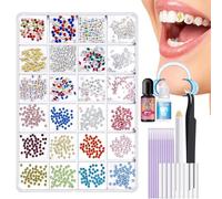 Kit de gemas de dientes, juego de accesorios cosméticos profesionales, herramienta de reparación y decoración de relleno temporal, mejora compacta para astillas, grietas, restauración y estilo de