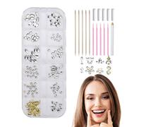 Kit De Gemas Dentales - Brillantes Para Dientes DIY | Conjunto De Joyería | Decoración De Sonrisa Para Festivales Y Estética Personal