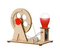 Kit de generador de manivela - Kit de construcción de madera, kit de ciencia eléctrica para niños | Actividad de aprendizaje STEM, proyecto de generador manual DIY, experimentos de bombillas, juguete