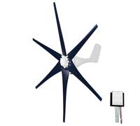 Kit de generador de turbina eólica 400W 12V con controlador de carga híbrido de 5/6 palas Velocidad del viento de arranque de 2,0 m/s Generador de energía eólica para puestos de (6 Blades)