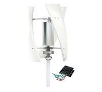 Kit de generador de turbina eólica vertical para el hogar, de bajo ruido, 10 000 W, 220 V, 12 V, 24 V, 48 V, sin núcleo, molino de viento vertical de bajas revoluciones con controlador (color: blanco)