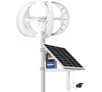 Kit de generador eólico de 3000 W, 4000 W y 5000 W - 12 V/24 V/48 V, 5 aspas Verticales de CA con imán Permanente - Sistema híbrido eólico-Solar de Alta eficiencia con Controlador