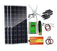 Kit de generador eólico-solar de 700 W, turbina eólica de 400 W y 3 paneles solares de 100 W con controlador híbrido de onda sinusoidal pura de 1000 W