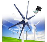 Kit de Generador Viento 12000W,12V/24V/48V,Turbinas Eólicas Industriales Profesionales 5 Aspas, Molino Pequeño con Controlador para Carga Doméstica Marina,Red-24V