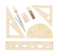 Kit de geometría de matemáticas - Herramienta de medición transparente de Capybara | Geometría establecida para estudiantes | Medidor de calibre transparente para el aprendizaje de la escritura de la