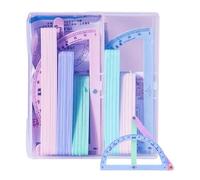 Kit de geometría - Herramientas de dibujo portátiles y regla matemática - Kit escolar de transportador y regla para niños - para escuela, universidad, aula, oficina, arquitectura e ingeniería