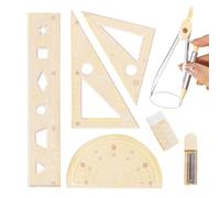 Kit De Geometría Matemática | Capybara Instrumento De Medición Transparente | Medidor De Calibre Claro | Para Aprendizaje Escritura Escuela Universidad Estudio Aula Arte Hogar Examen Niña Y Niño