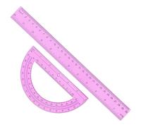 Kit de geometría matemática de precisión de acrílico, regla de 11.81 x 0.98 pulgadas con escala de ángulo, herramienta de dibujo de medición, papelería de enseñanza con marcas impresas, juego
