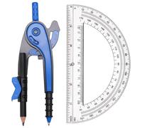 Kit de geometría para estudiantes: compás y transportador, esencial para matemáticas y dibujo, colores aleatorios.