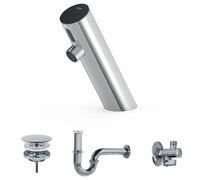 Kit de grifería electrónica con válvula de desagüe, acabado cromado Tempo Basic TRES