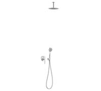 Kit de grifo con monomando para ducha con instalación empotrada con acabado en cromo Flat Tres