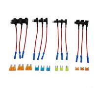 Kit de grifo de fusibles con extractor de 12 piezas y 12 fusibles (5A/15A/20A) para coches, camiones, barcos - Juego de adaptadores de circuito de 32 V compatible con la mayoría de automóviles