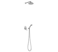 Kit de grifo monomando con brazo de pared para ducha rociador cromado Base Tres