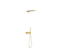 Kit de grifo termostático de dos vías con volante rectangular y acabado dorado SLIM EXCLUSIVE TRES