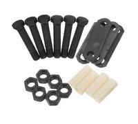 Kit de Grillete para Eje de Remolque Tándem de Acero | Muelles de Doble Ojo, Incluye Bujes de Nailon, Pernos Largos y Tuercas Autoblocantes