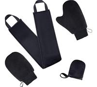 Kit de guantes autobronceadores - Juego de guantes bronceadores 4 en 1, guante para aplicación autobronceadora | Guante autobronceador con correa trasera, guantes exfoliantes, guante facial y mangas