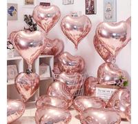 Kit de guirnalda de globos para decoración de fiesta del espacio exterior, suministros de fiesta de cumpleaños espacial, globos de látex de aluminio azul marino y plateado para niños (corazón dorado