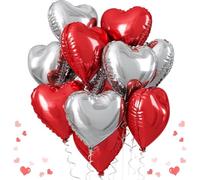 Kit de guirnalda de globos para decoración de fiesta del espacio exterior, suministros de fiesta de cumpleaños espacial, globos de látex azul marino y plateado para niños (corazón rojo plateado)