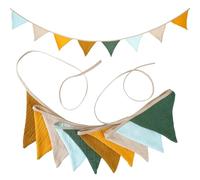 Kit de Guirnalda Personalizada, Banderines de Tela de 2,6 m, 10 banderines Triangulares, decoración for Fiestas(Black+White)