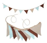 Kit de Guirnalda Personalizada, Banderines de Tela de 2,6 m, 10 banderines Triangulares, decoración for Fiestas(Dark Brown)
