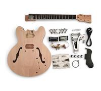Kit de guitarra E - Semi Hollow Cromada, Caoba