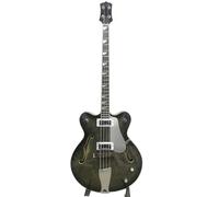 Kit De Guitarra Electrica Bajo Eléctrico De Jazz Profesional De 4 Cuerdas Hecho A Mano Con Orificio En F Semihueco Transparente Negro