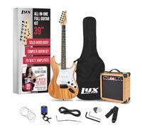 Kit de guitarra eléctrica con amplificador de 20w, todos los accesorios, sintonizador digital con clip, seis cuerdas, dos púas, barra de trémolo, correa para el hombro, kit de inicio con funda de