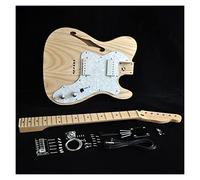 Kit de guitarra eléctrica Kit De Guitarra Eléctrica DIY Cuerpo De Fresno Semihueco Con Agujeros F Mástil De Arce 21 FretsTruss Rod Ajuste