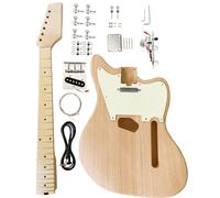 Kit de guitarra eléctrica para principiantes, 6 cuerdas con cuerpo de caoba, diapasón de cuello de arce duro, construye tu propia guitarra.