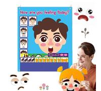 Kit de hacer caras emocionales, juego de emoticonos multijugador, juguete de aprendizaje socioemocional, kit de emoticonos de fieltro, juguete socioemocional, juego de hacer caras, kit de emoticonos p