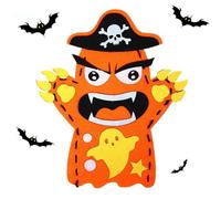 Kit de hacer marionetas de mano, juguetes de manualidades de Halloween de dibujos animados, muñecos de tela no tejida para narración de historias, muñecas de Halloween para niños, ideal Creative Doll