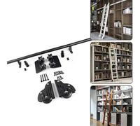 Kit De Hardware De Escalera De Biblioteca De Rodadura Retráctil: Escalera De Corredera Móvil/riel Para El Hogar, Loft, Oficina - Diseño De Tubo Redondo Para Una Fácil Insta(Size:6.6ft/200cm Track Kit)