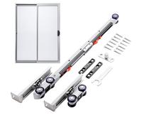 Kit De Hardware De La Pista De Puerta Corredera - Rolleros De Acero Inoxidable, Ruedas De Servicio Pesado | Mecanismo De Deslizamiento Suave, Renovación De Entrada A Casa De La Puerta De Madera Durade