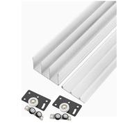 Kit de Hardware de Puerta corredera de 3 Pistas, Sistema de Aluminio del Carril del Armario para 15-18m m Puertas.Deslizar silencioso suable con fácil instalación para el Armario y el gabinete