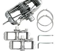 Kit de hardware de vela de sombra de 2 set, hardware de sombra de vela a prueba de óxido con tensor y cuerda de alambre y llave hexagonal, kit de cuerda de alambre fácil de instalar para planta
