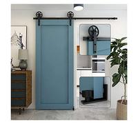 Kit de hardware puerta granero deslizante Guía la piso resistente corredera adecuado máximo 42 "Puerta ancha Suave, silencioso(3.04M 10FT)