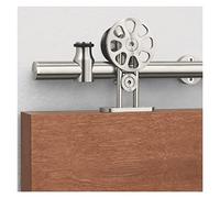 Kit de hardware puerta granero deslizante Montaje superior acero inoxidable for puertas individuales Suave, silencioso(13ft double kit)